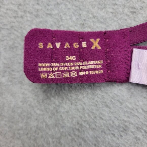 Savage X Fenty Bra Womens 34C Purple Underwired T Shirt - Picture 5 of 9
